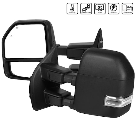 Spec-D Tuning 17-Up Ford F250 Superduty- Towing Mirrors Heated RMX-F25017F1H-P-FS